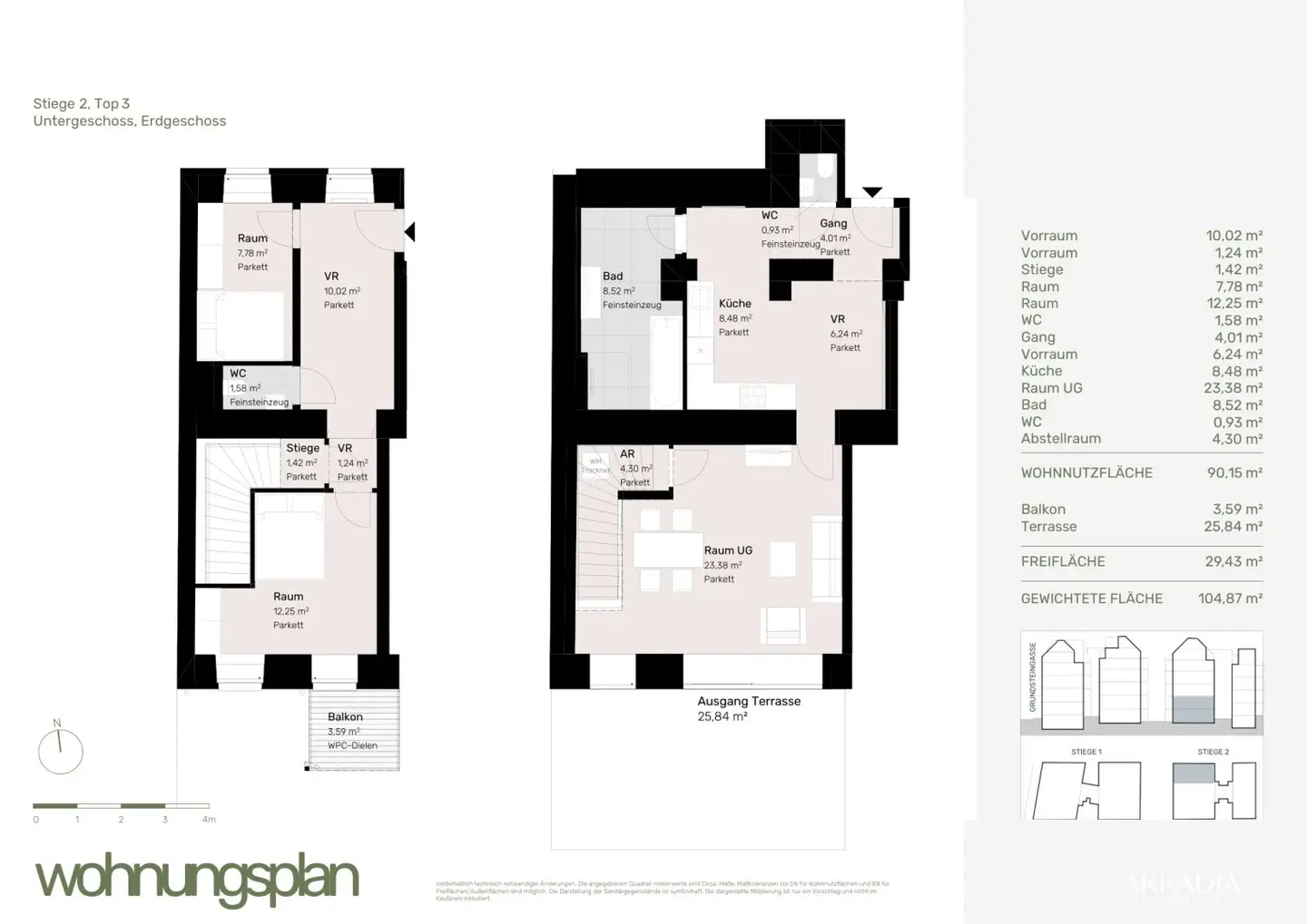 Two level apartment with terrace near Brunnenmarkt