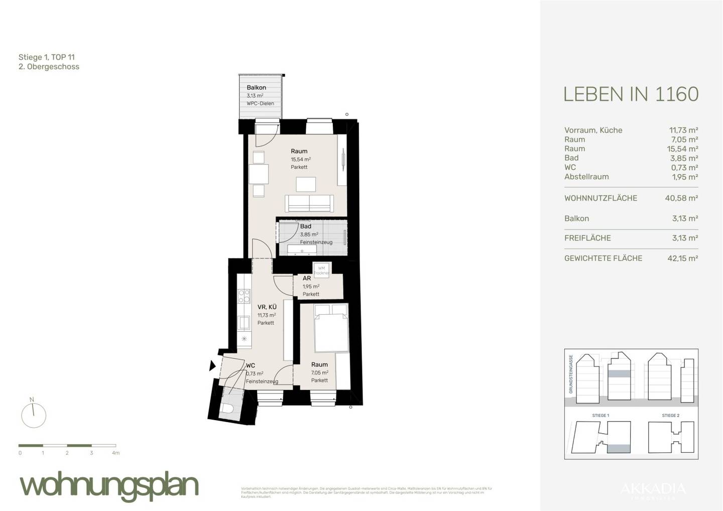 Apartment near Brunnenmarkt with balcony