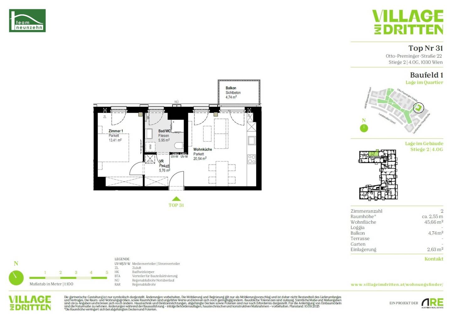 Wohnung Neubau Village im Dritten Balkon