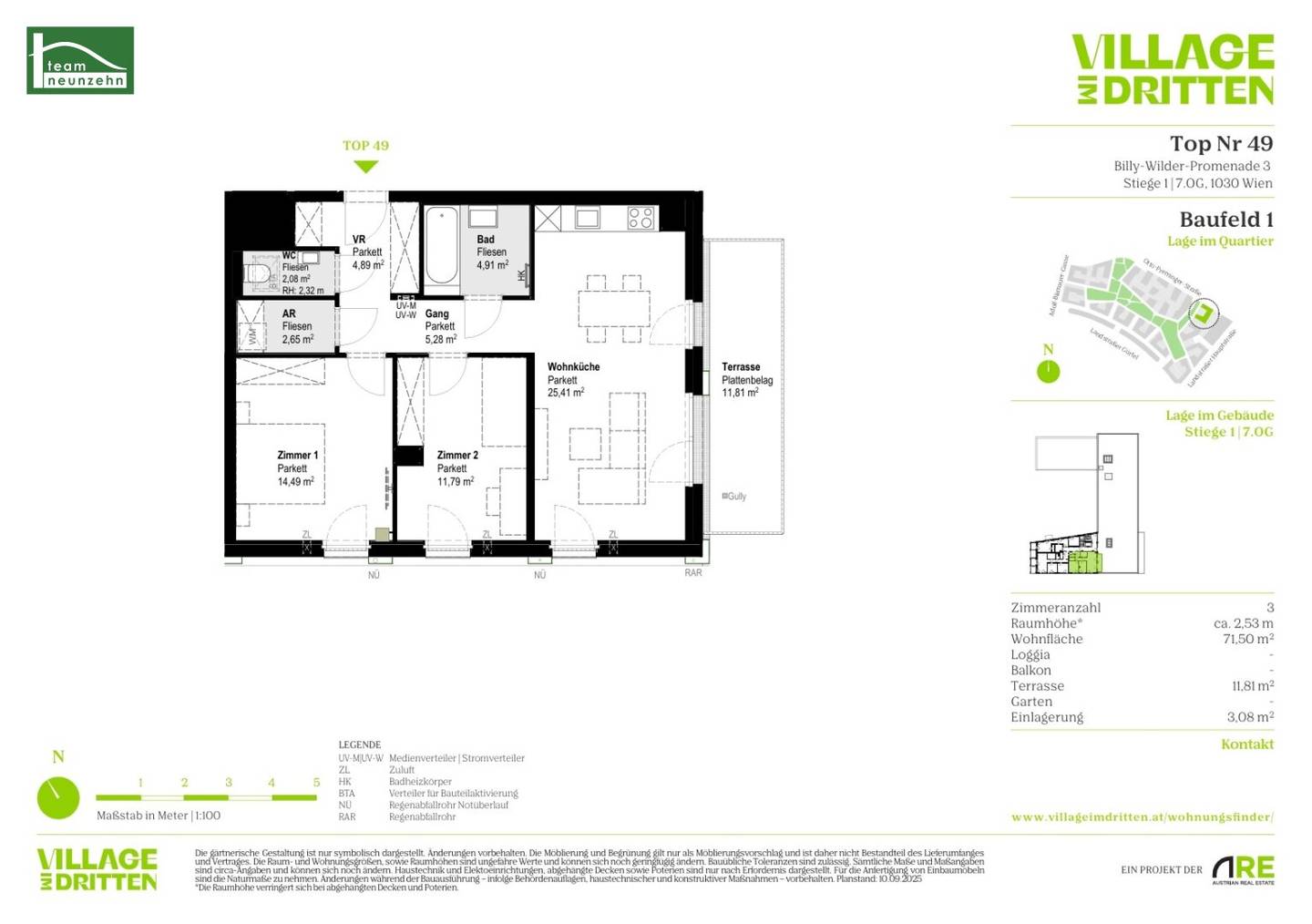 Wohnung Erstbezug Terrasse Village im Dritten