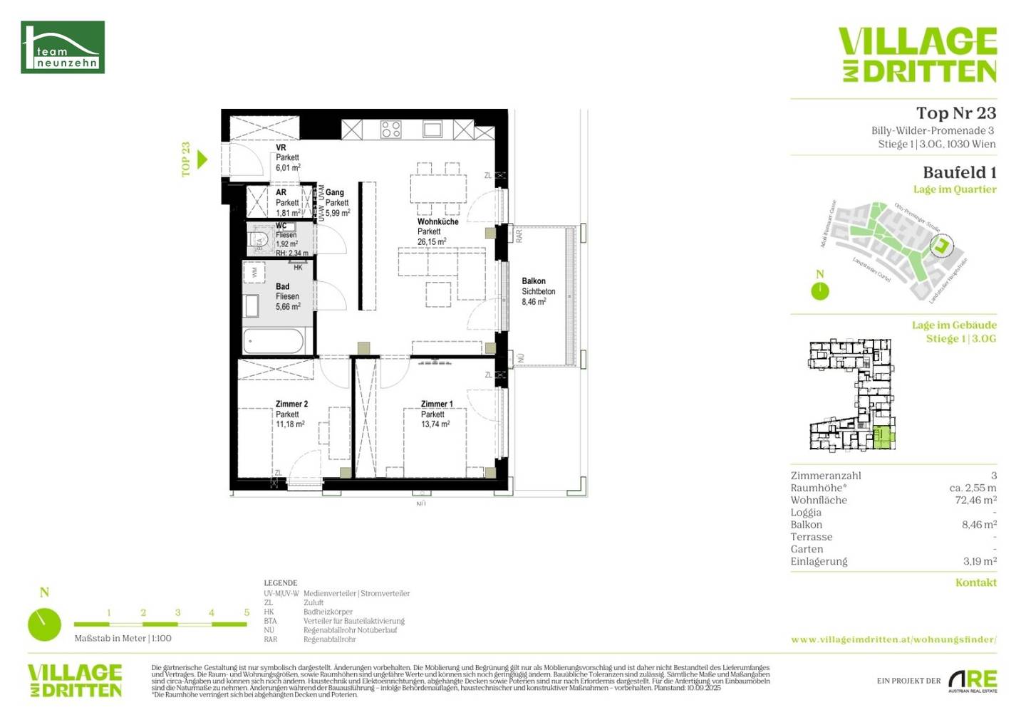 Apartment new build first occupancy balcony