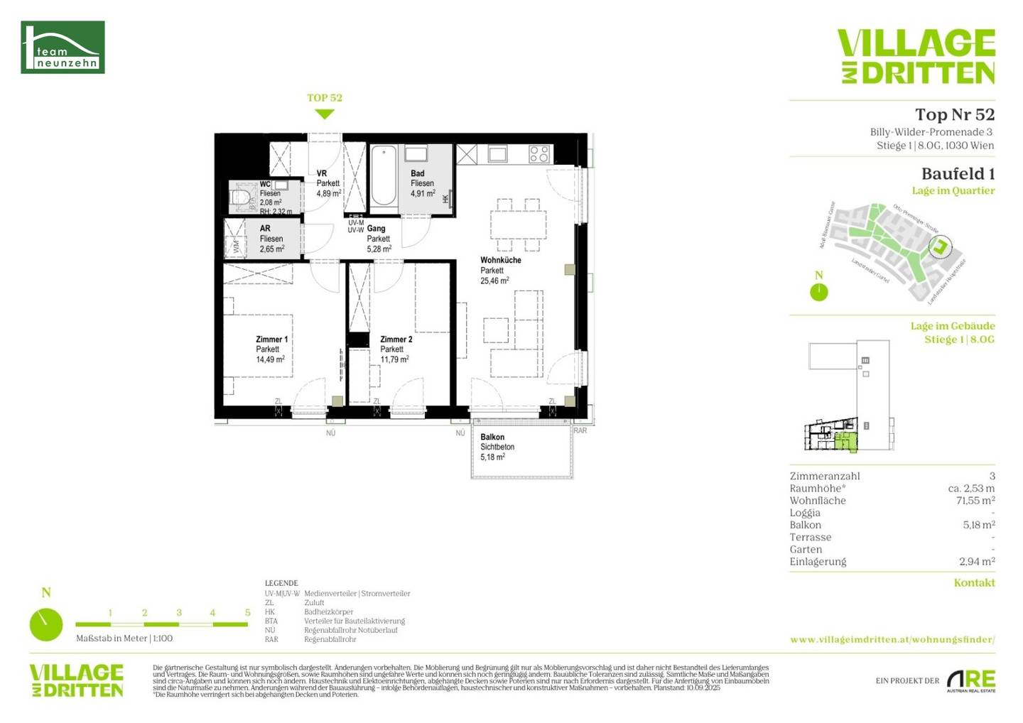 New build apartment with balcony in Village