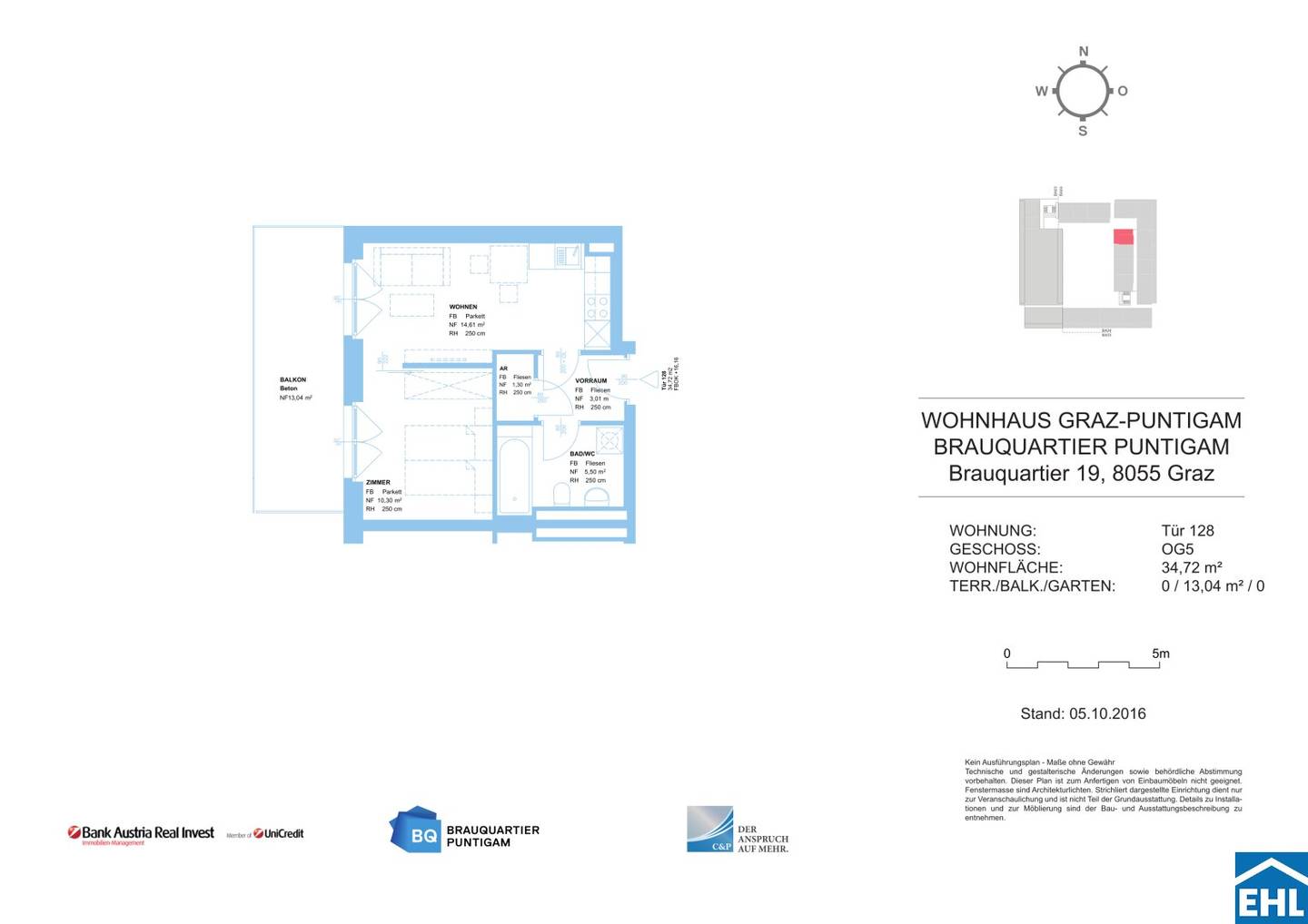 Wohnung im Brauquartier mit Terrasse und Balkon