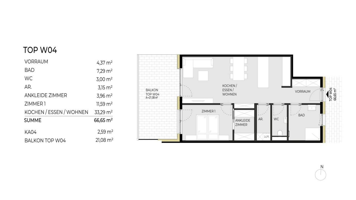 New build apartment Hatting with terrace view