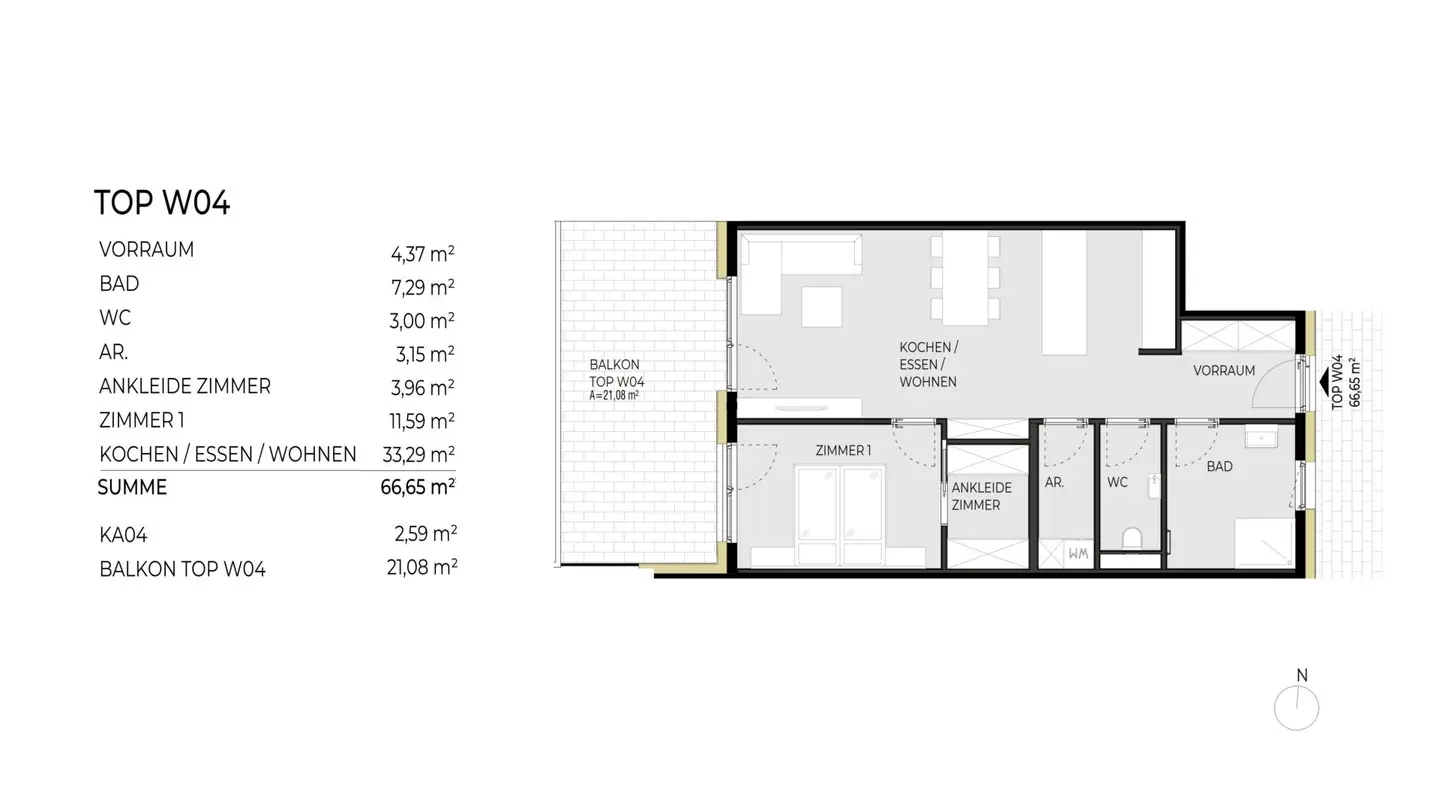 New build apartment Hatting with terrace view