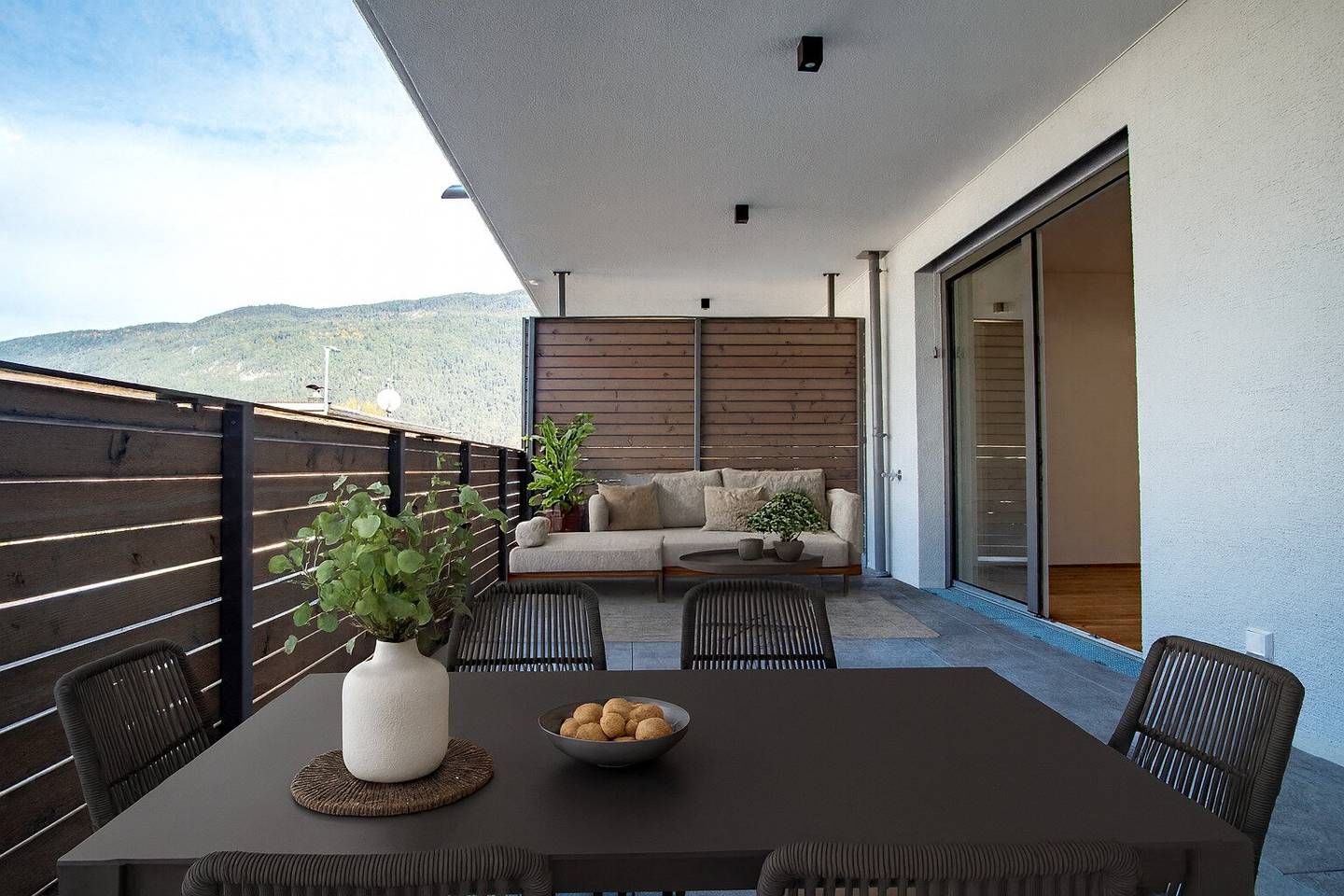 New build apartment Hatting with terrace view