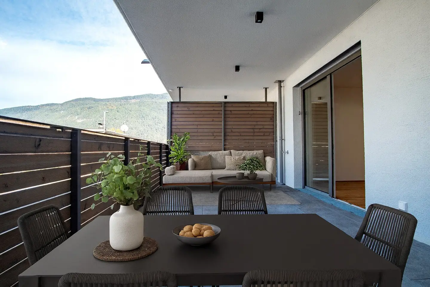New build apartment Hatting with terrace view