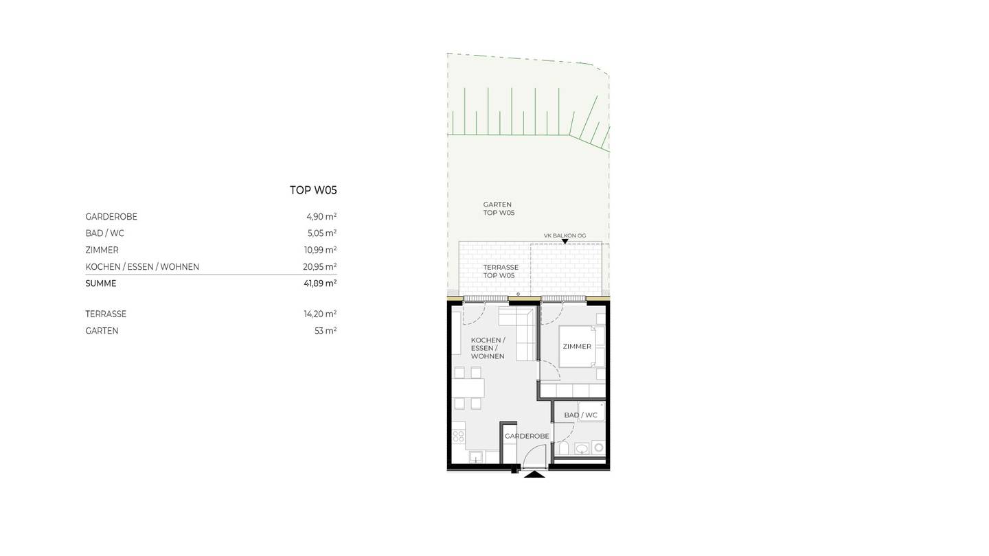 New build apartment with garden first occupancy
