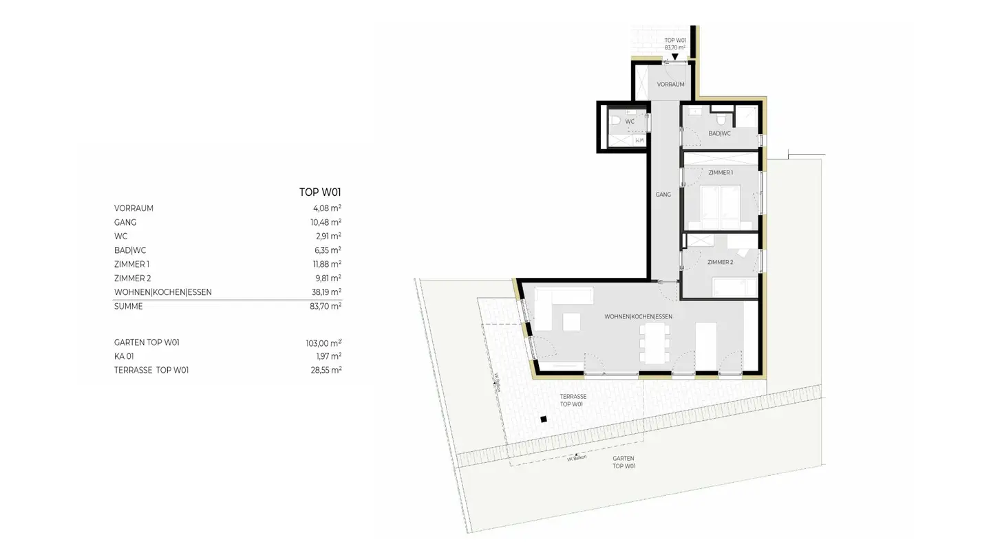 Apartment with garden and terrace in the Smart Living project