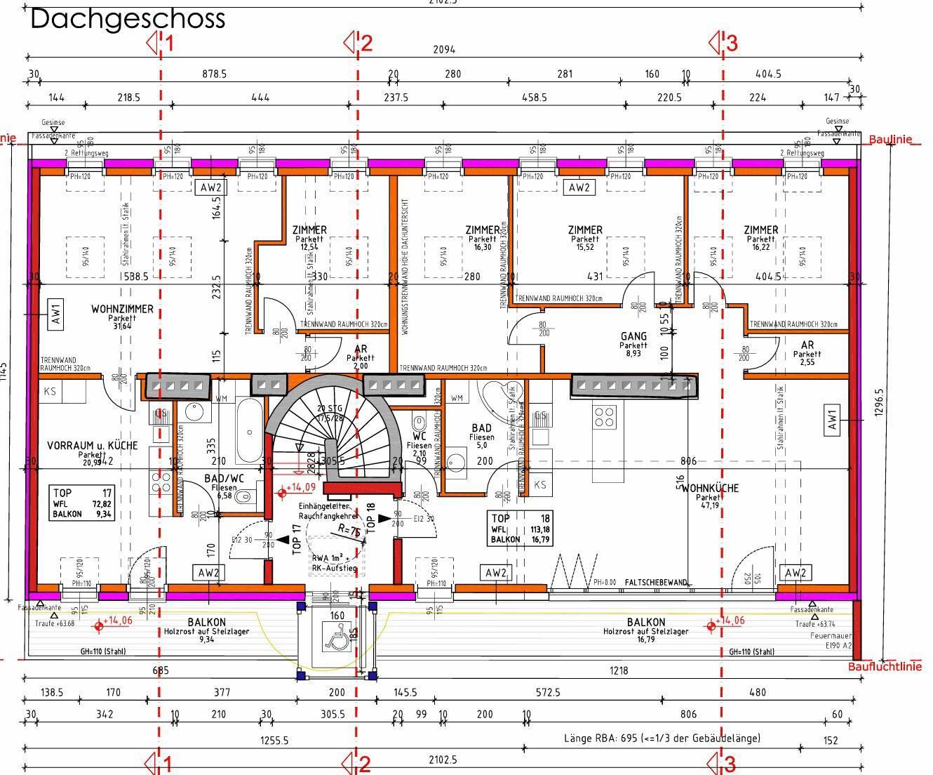 Apartment planning approved attic with park view