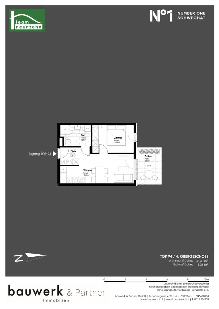 Apartment new build balcony Hauptplatz