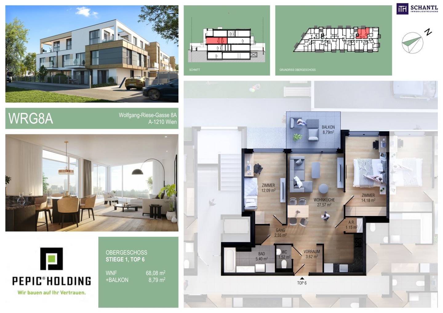 Neubauwohnung Erstbezug Deckenkühlung Balkon
