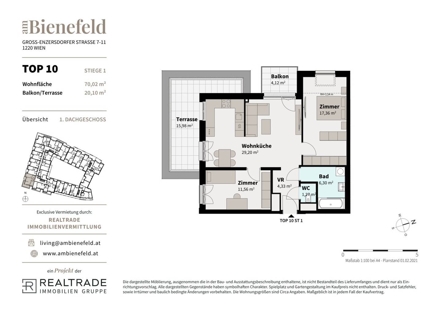 Apartment new build terrace balcony good access