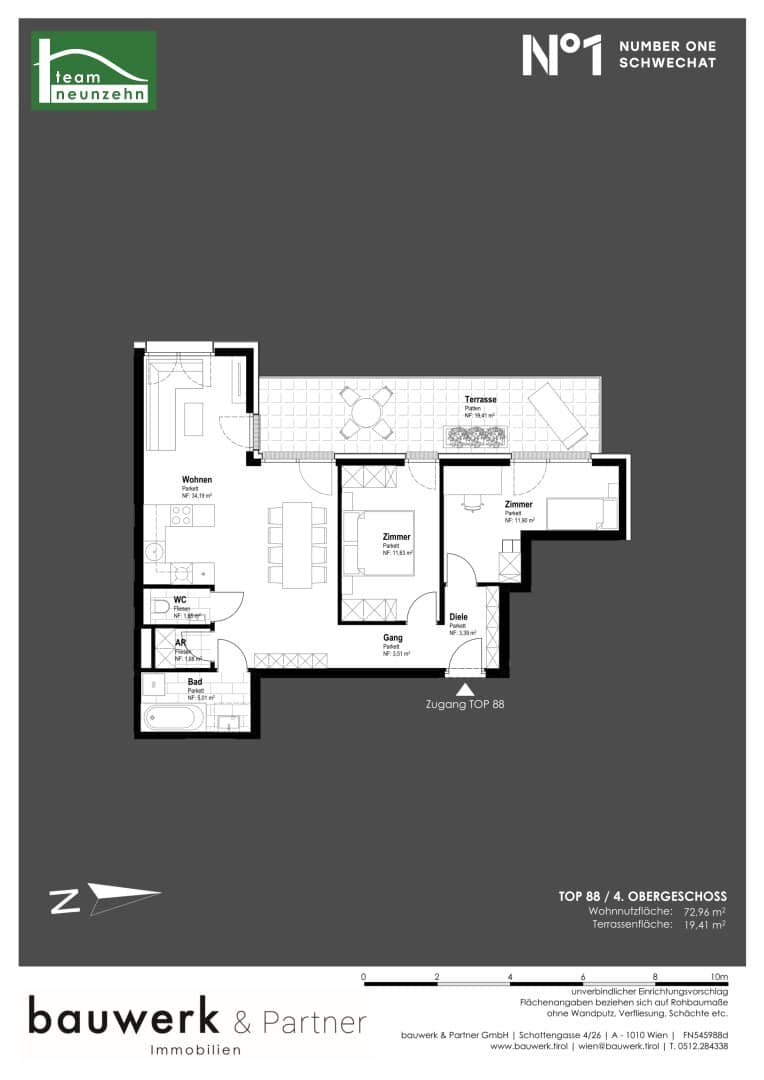 Apartment first occupancy barrier free with terrace