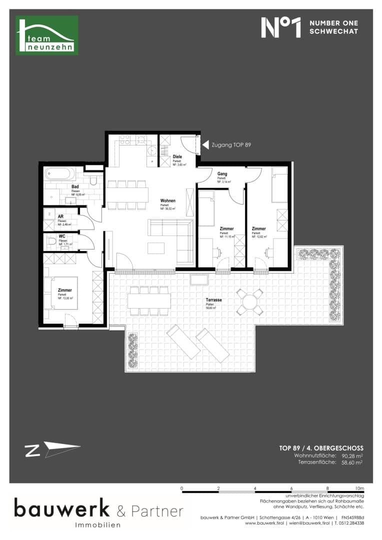 Newly built apartment with terrace near airport