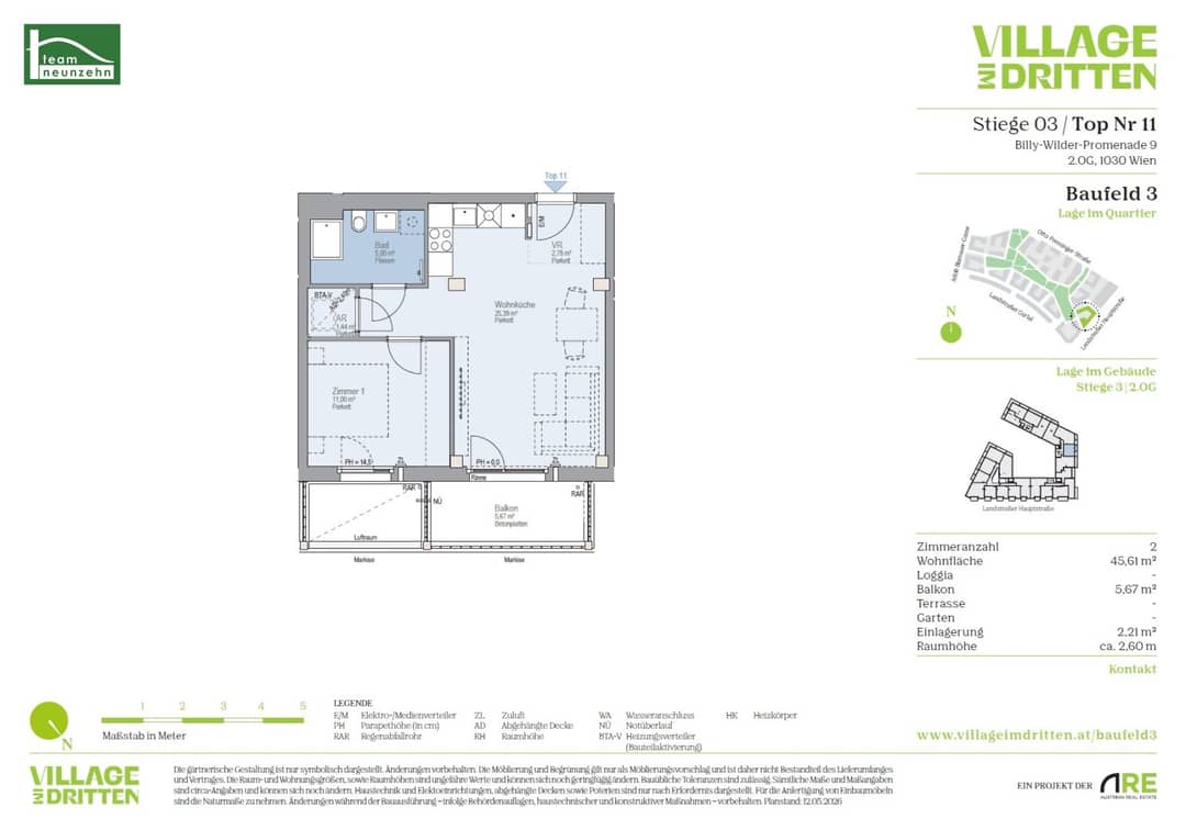 New build apartment with green view balcony