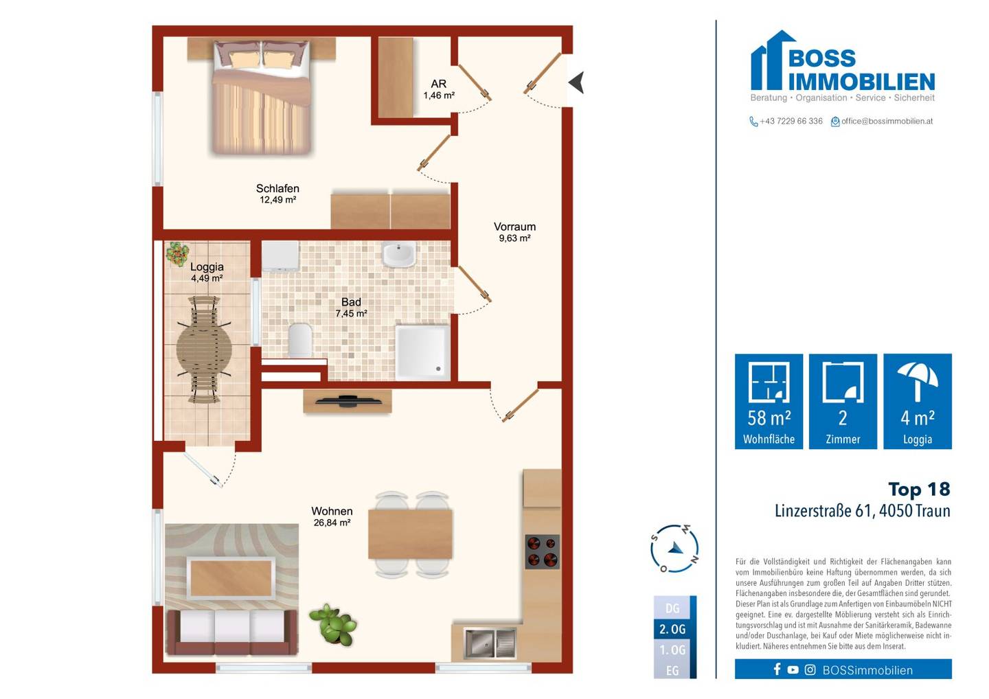 Wohnung Neubau Erstbezug zweite Etage Traun Auen
