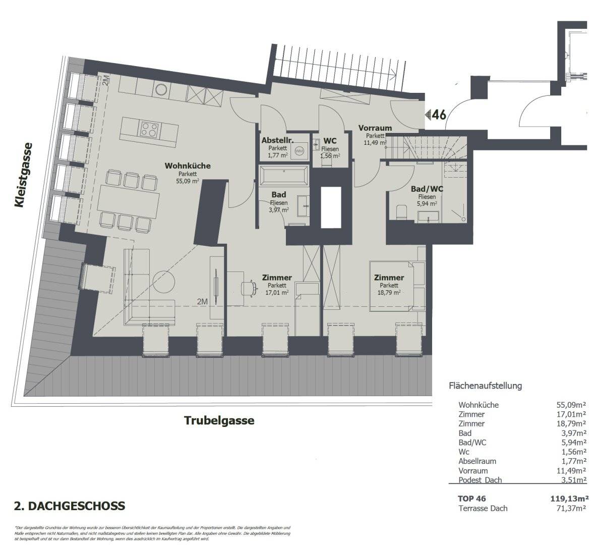 Grundriss TOP 46
