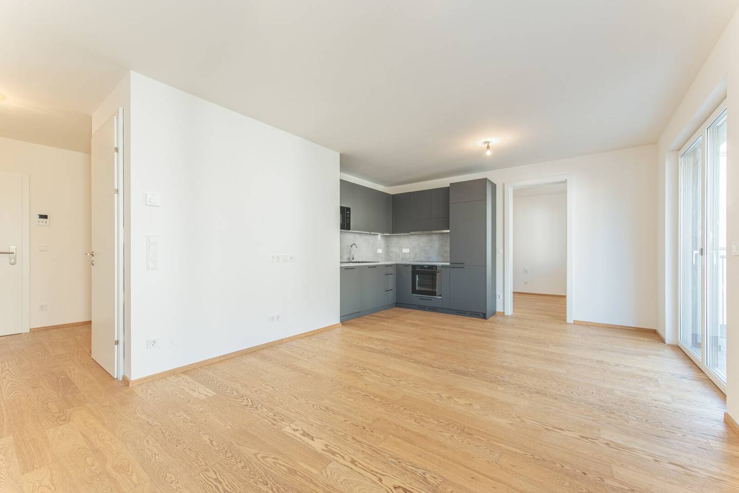 Newly built apartment balcony quiet location