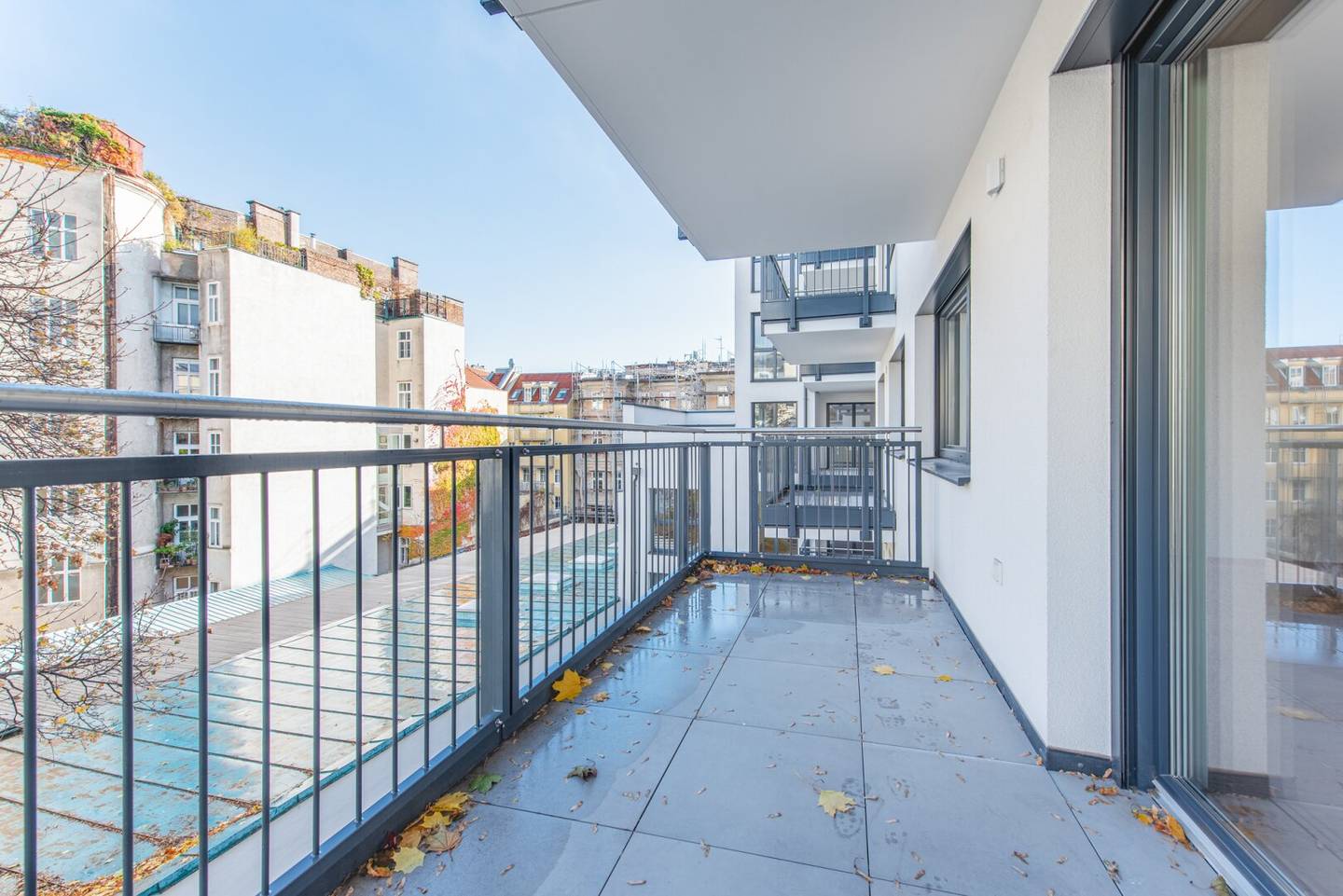 Newly built apartment balcony quiet location