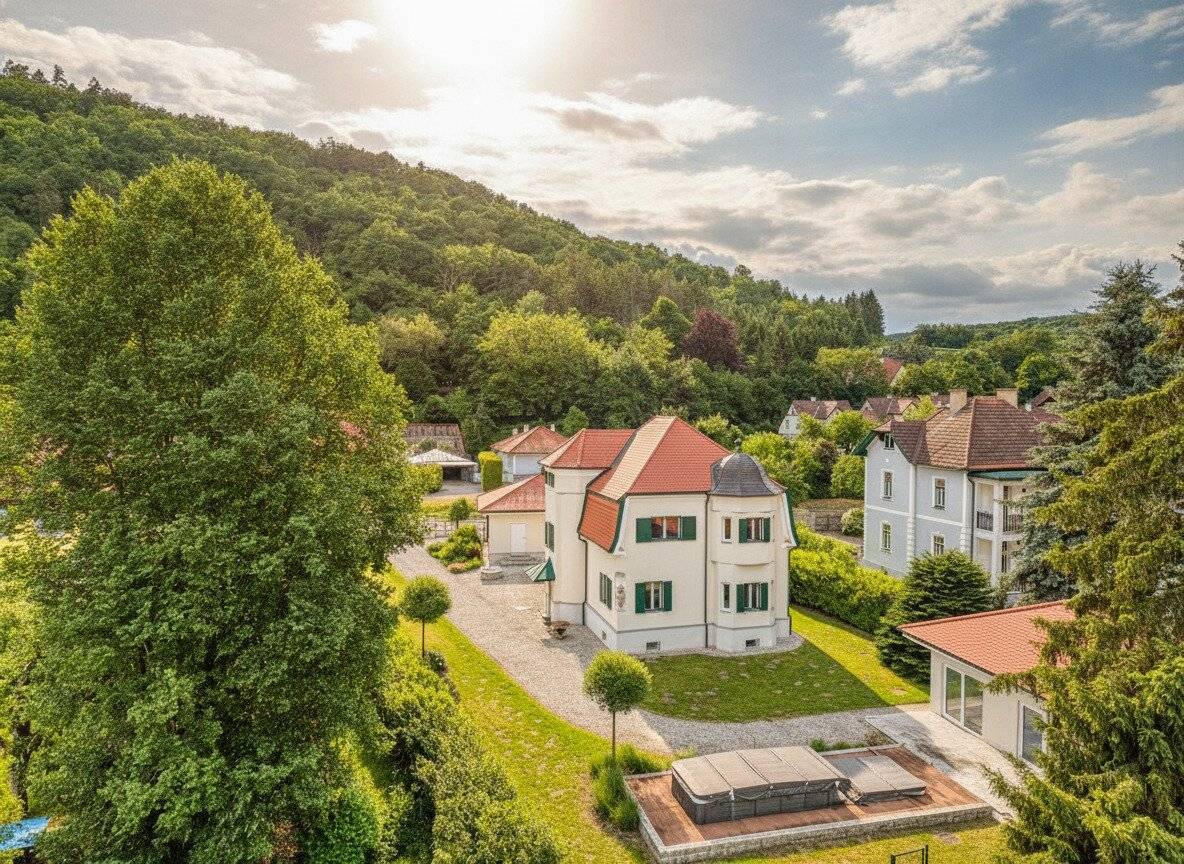 Landhausvilla mit Badesteg und Pool in Gars am Kamp