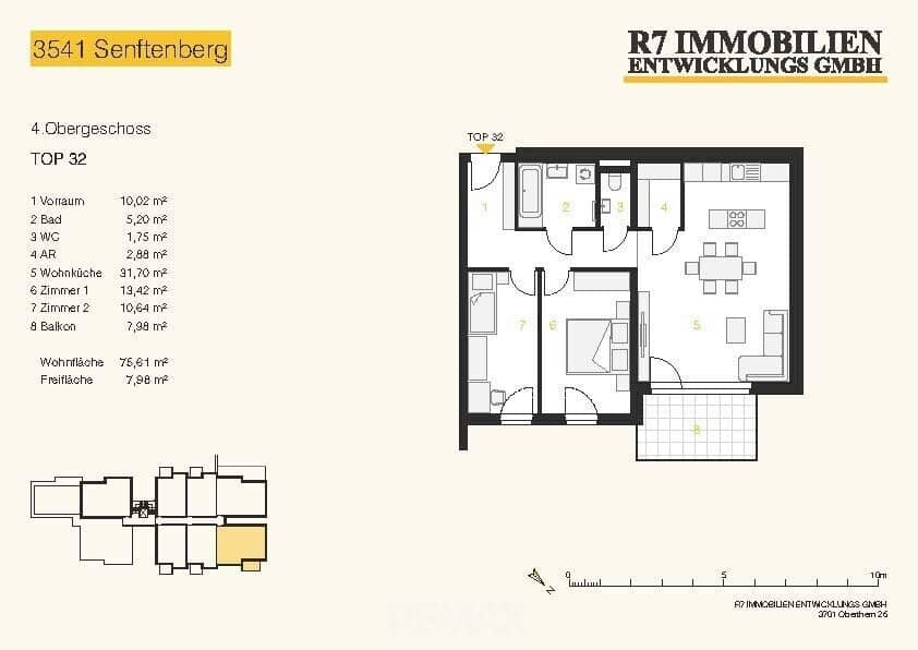 Newly built apartment with balcony commission free