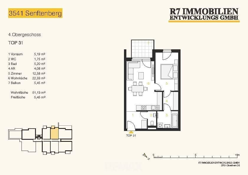 New build apartment with balcony in quiet location