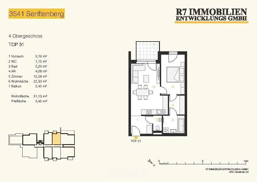 New build apartment with balcony in quiet location