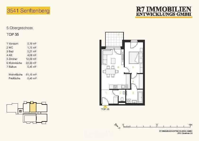 Newly built apartment with balcony in the Hiesberg development