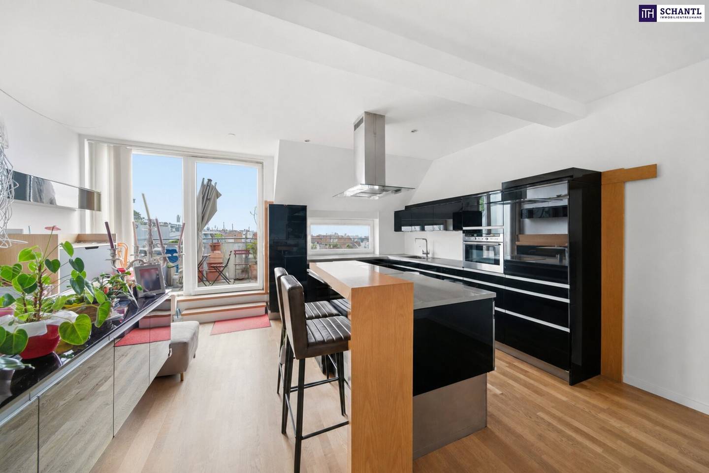 Attic duplex apartment with two terraces