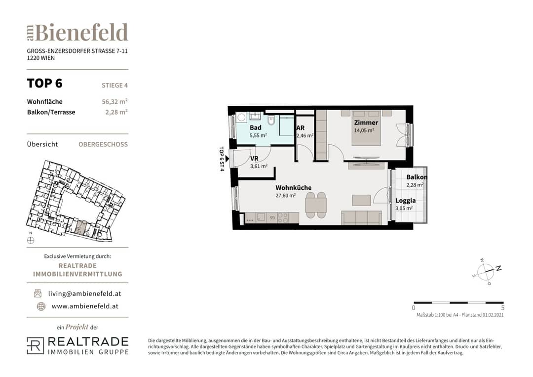 Apartment new build first occupancy loggia