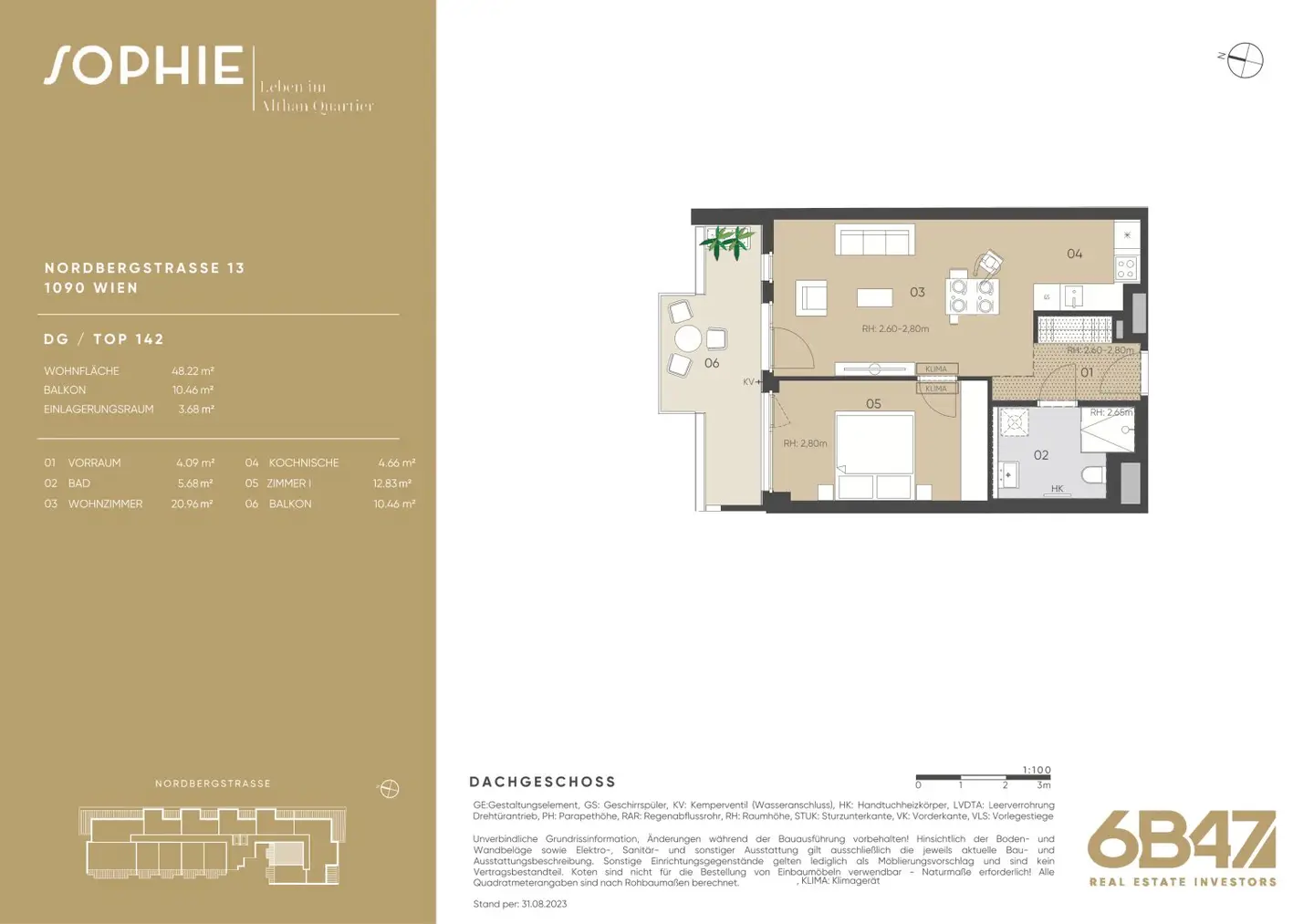New build apartment in Alsergrund near U4 balcony