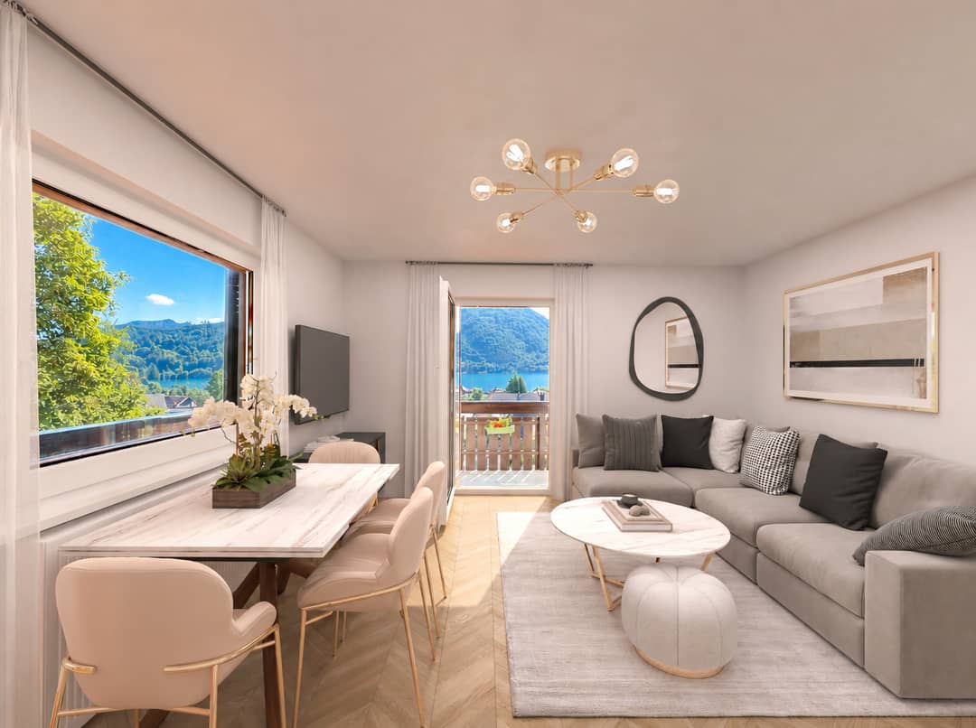 Ferienwohnung Panoramablick am Wolfgangsee Balkon