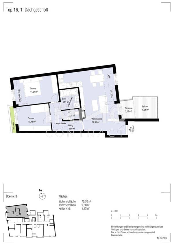 Dachgeschosswohnung nahe AKH Wien mit Terrasse