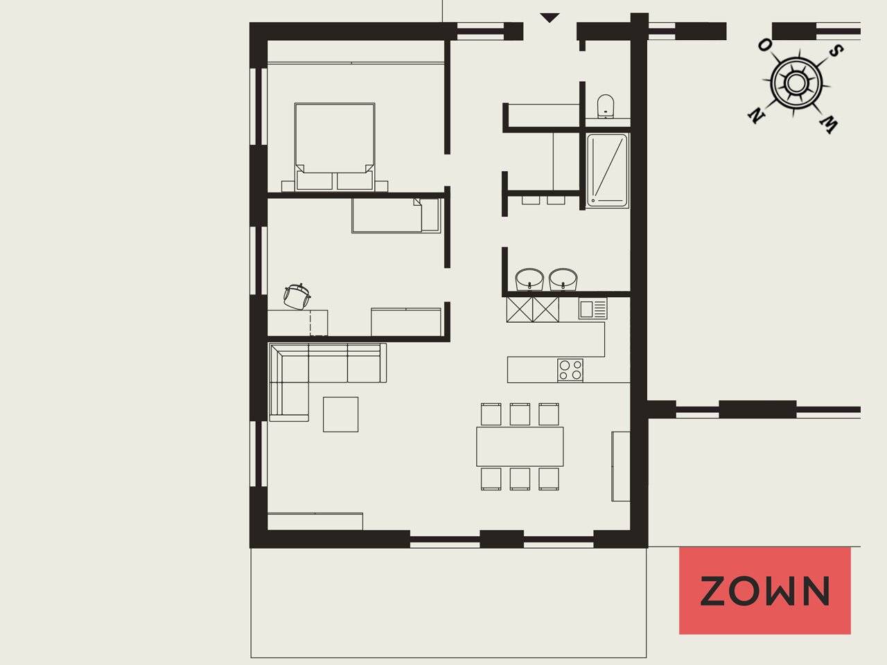 Neubauwohnung barrierefrei mit Balkon 23 m²