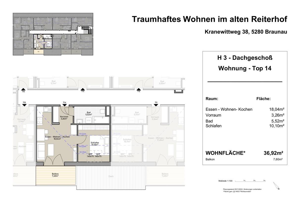Dachgeschosswohnung mit Balkon und Stellplatz