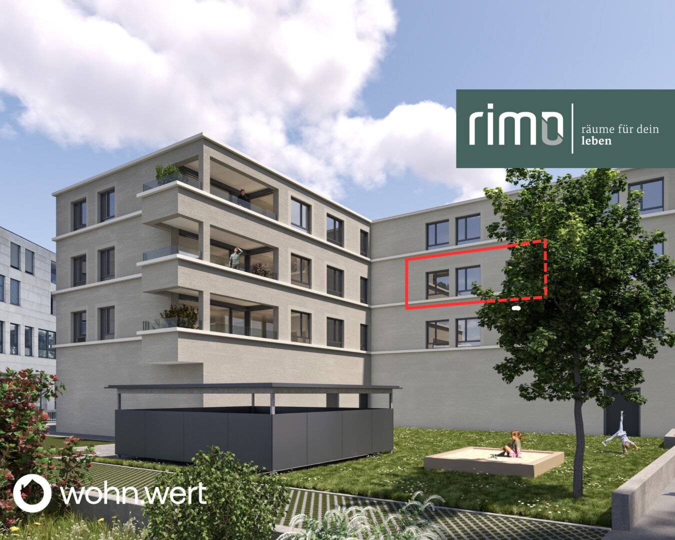 First occupancy apartment terrace near Jahnplatz