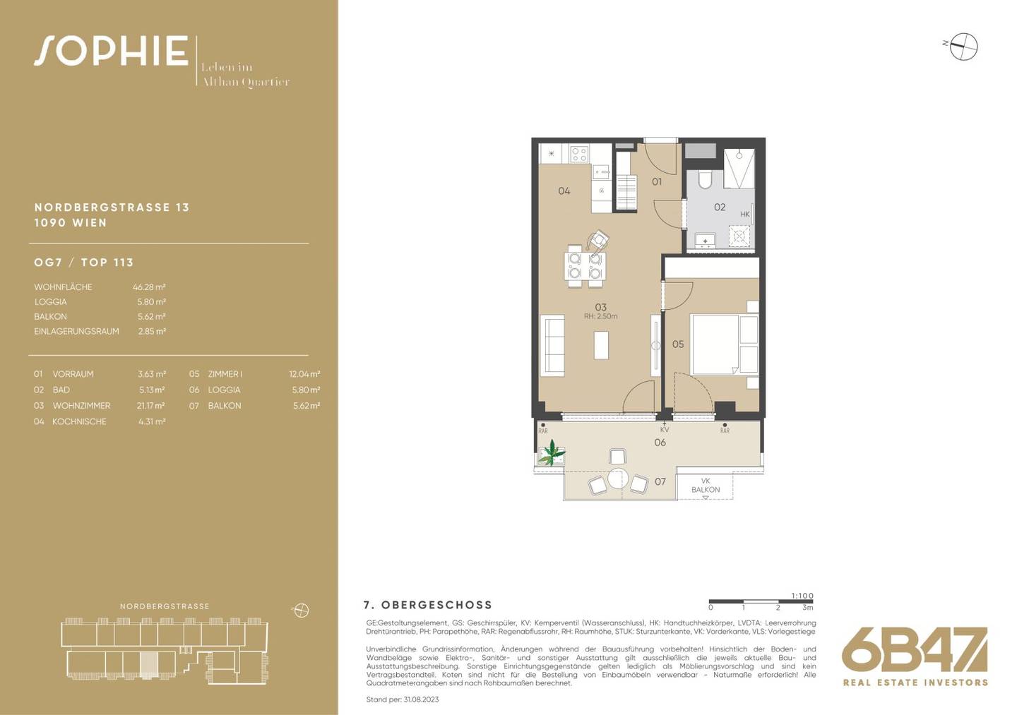 Neubauwohnung im Projekt SOPHIE mit Balkon und Loggia