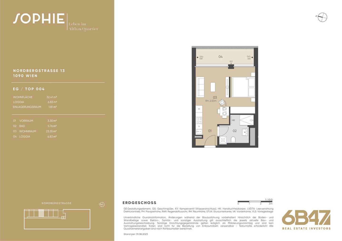 New build apartment with loggia in Alsergrund