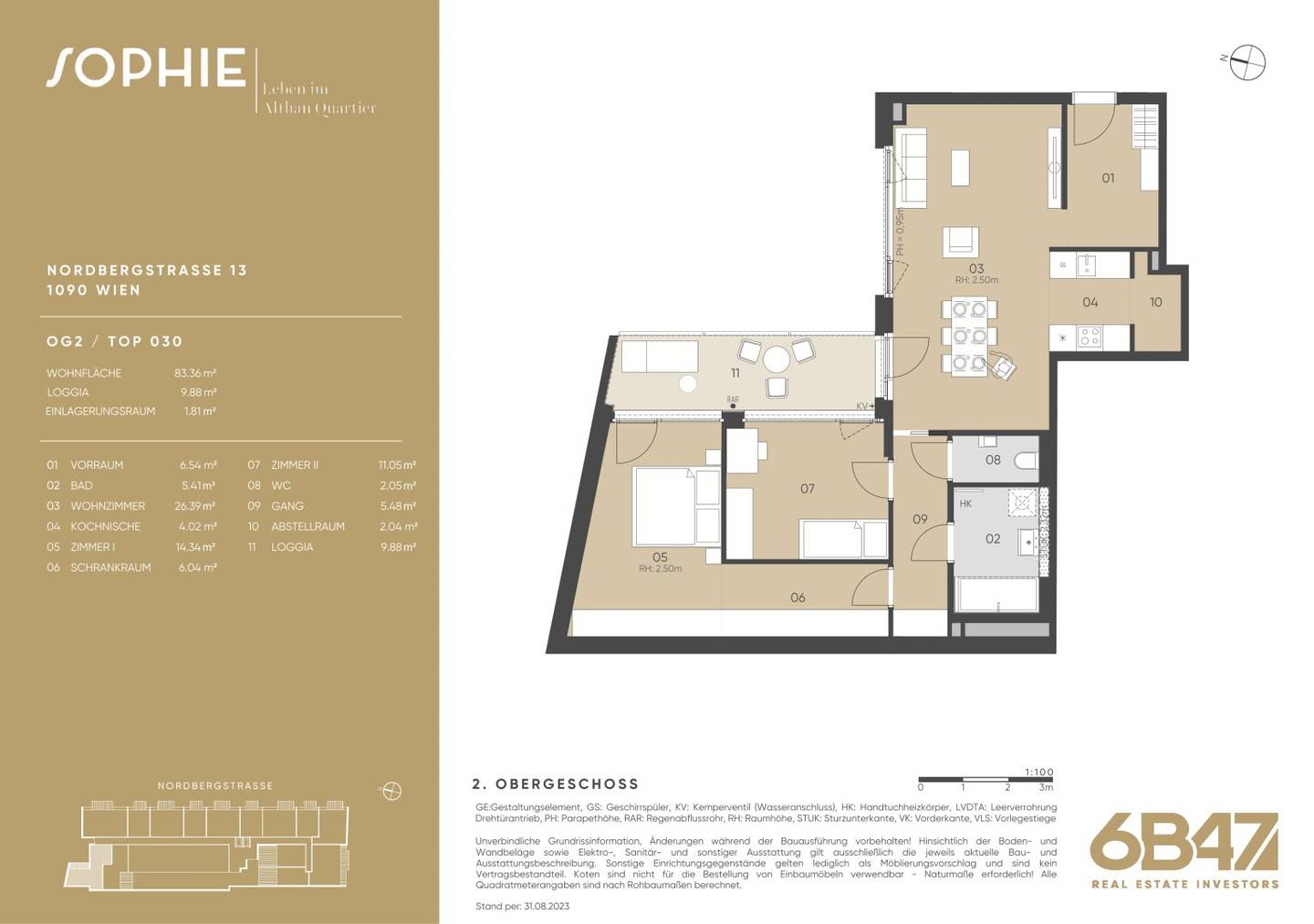 New build apartment with loggia near U4 Friedensbrücke