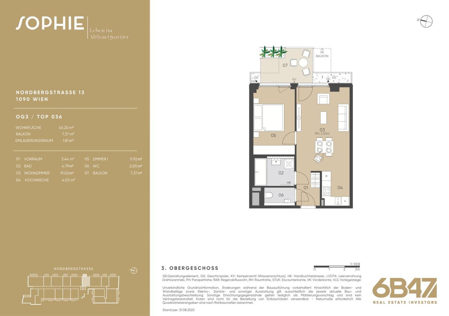 Newly built apartment in Alsergrund with balcony