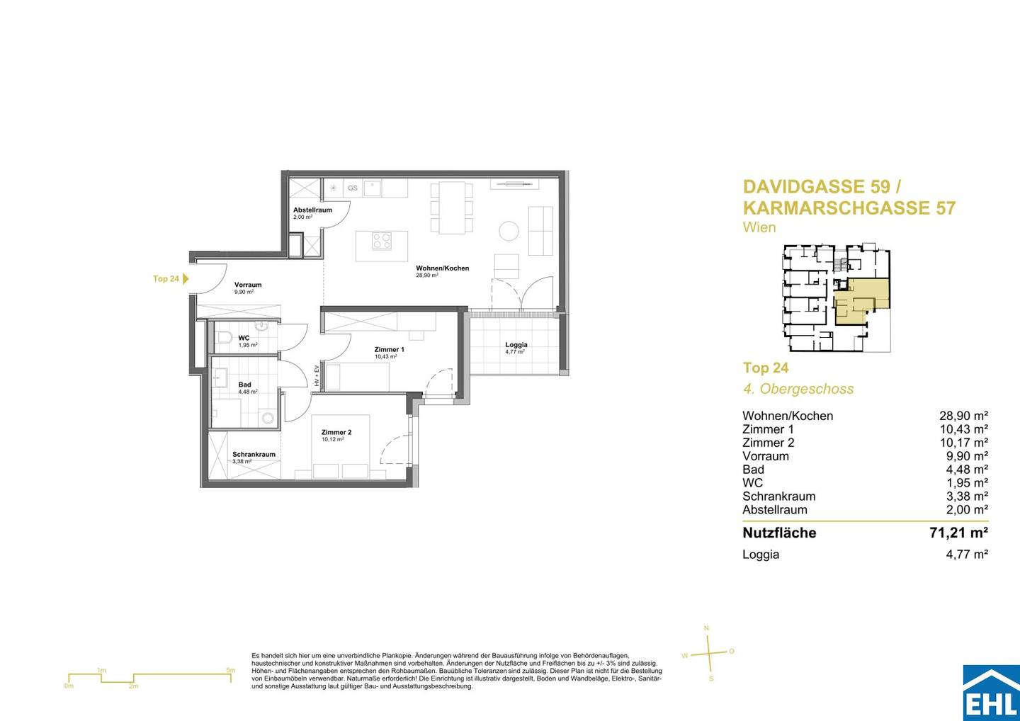 Investment apartment with outdoor space and garage