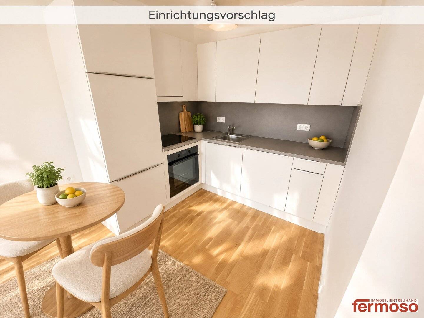 Moderne Wohnung mit großzügiger Wohnküche und Balkon