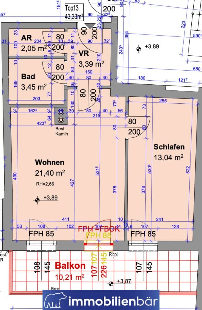 Wohnung mit Grünblick am Waldrand und Balkon
