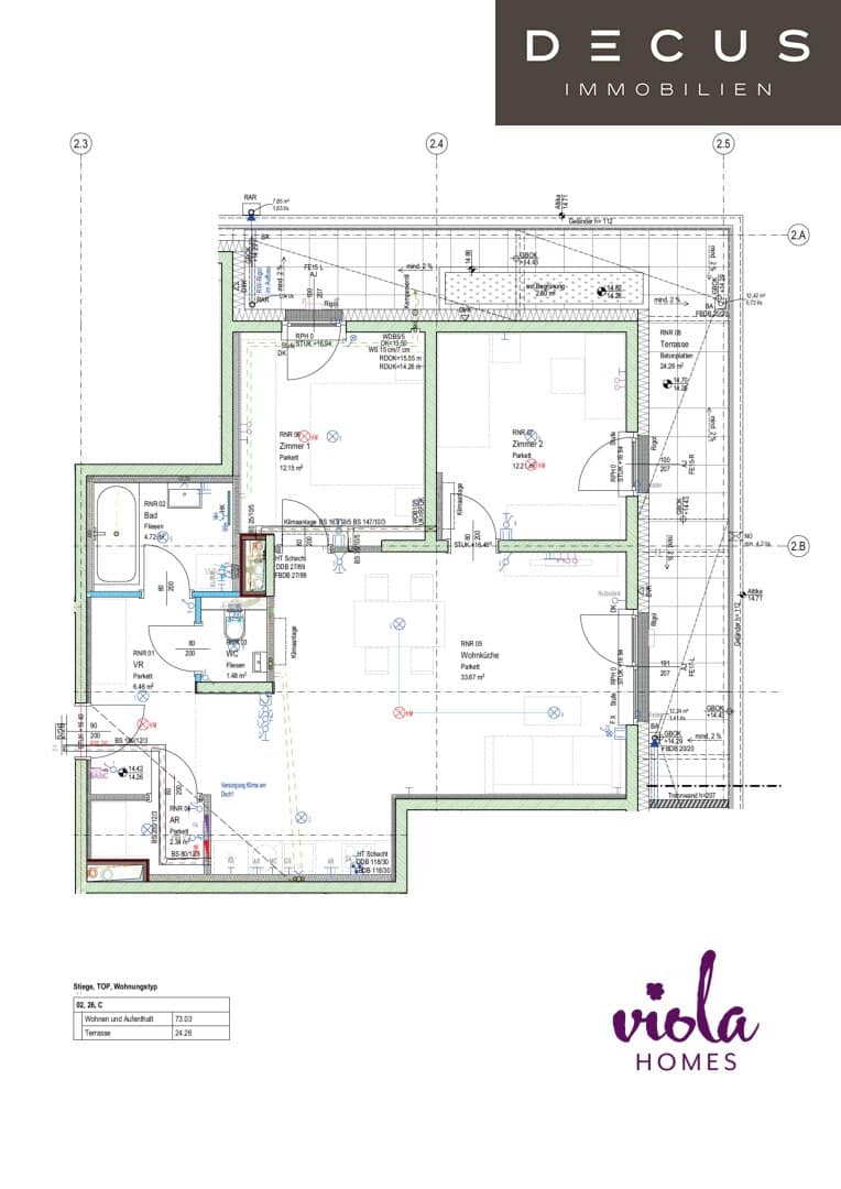 Dachgeschosswohnung Laaer Wald Terrasse klimatisiert