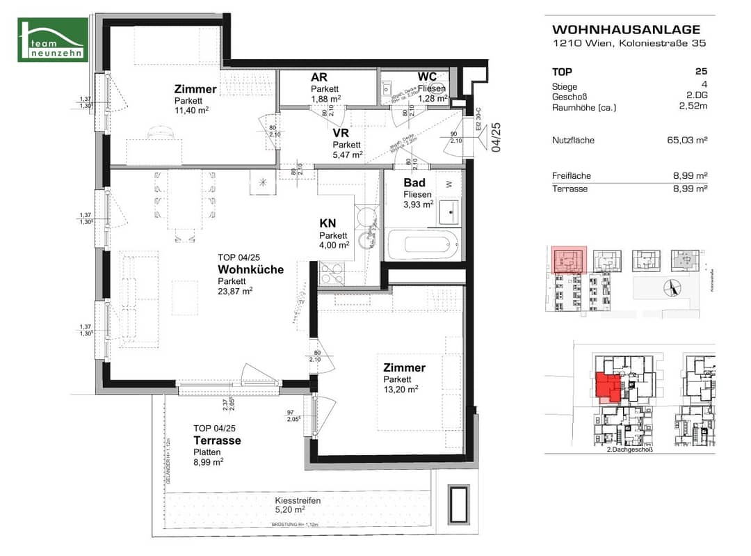 Quiet apartment near Prager Street terrace
