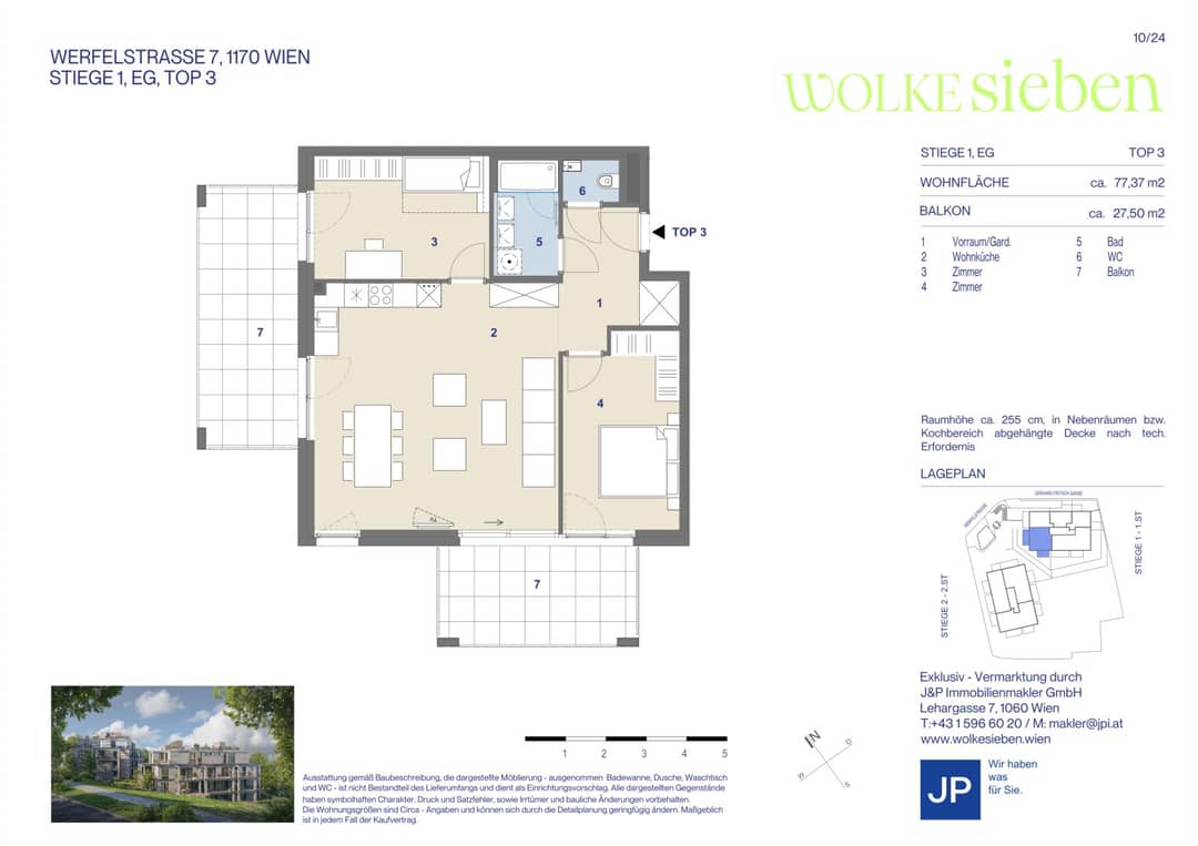 Ground floor apartment new two balconies green location