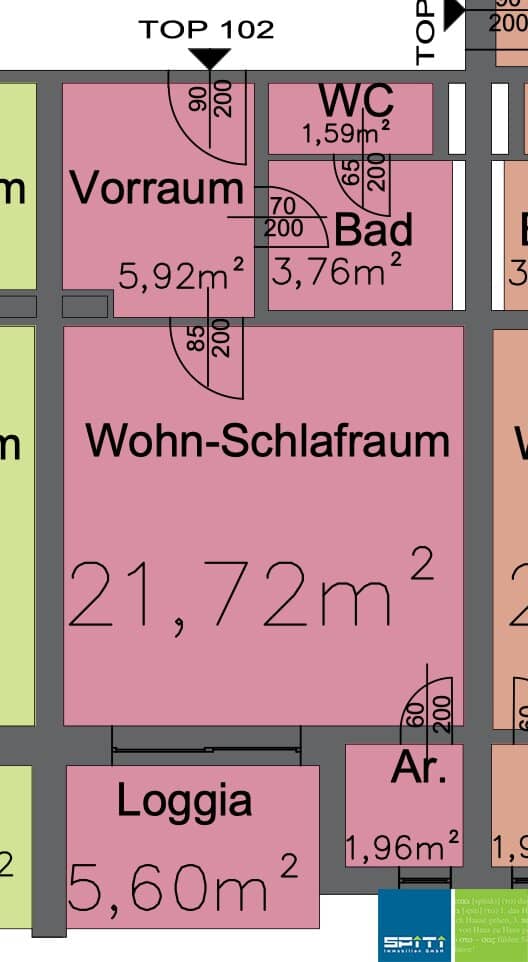 Erdgeschosswohnung mit Loggia Südausrichtung