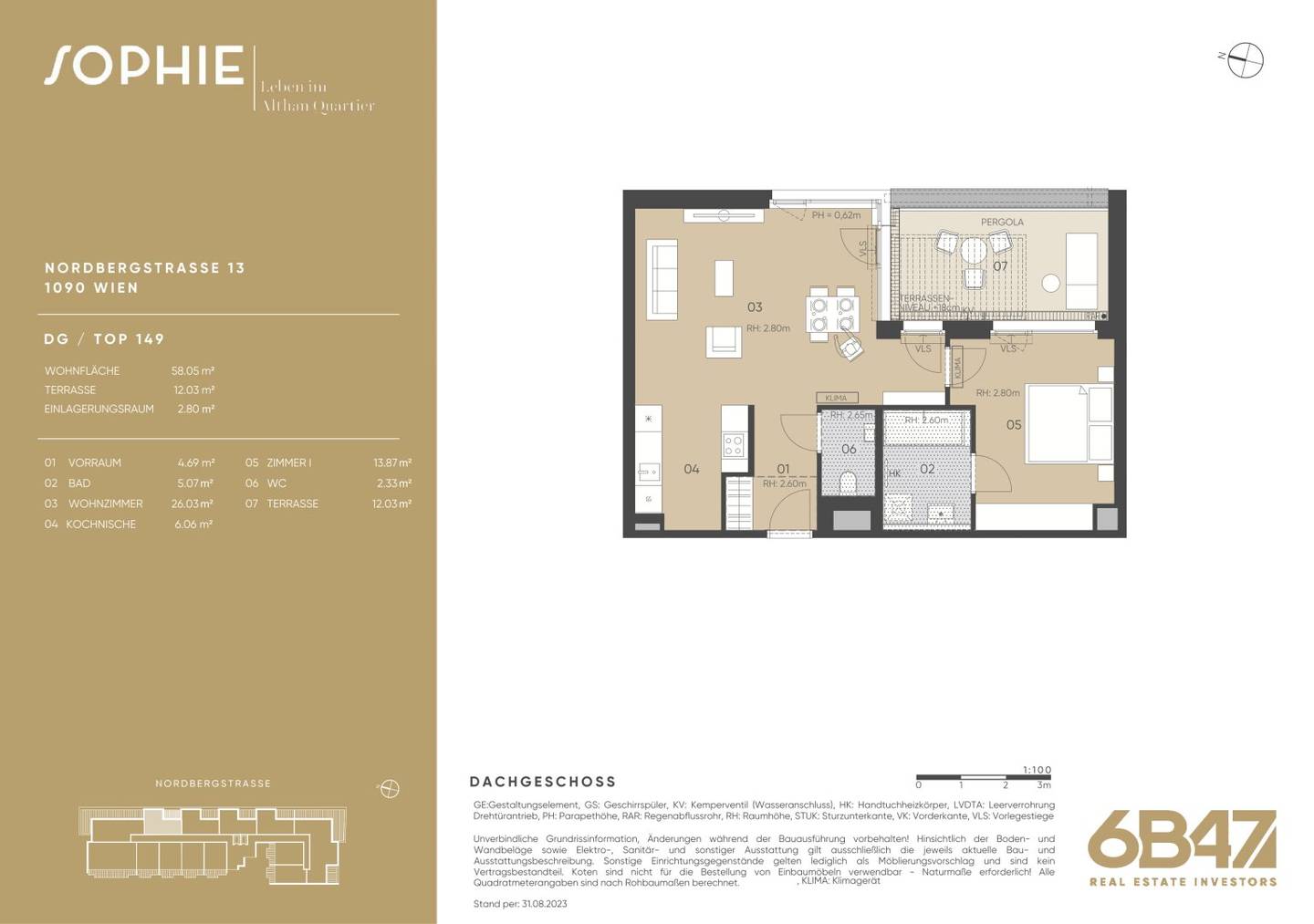 Newly built apartment in Alsergrund with balcony near U4