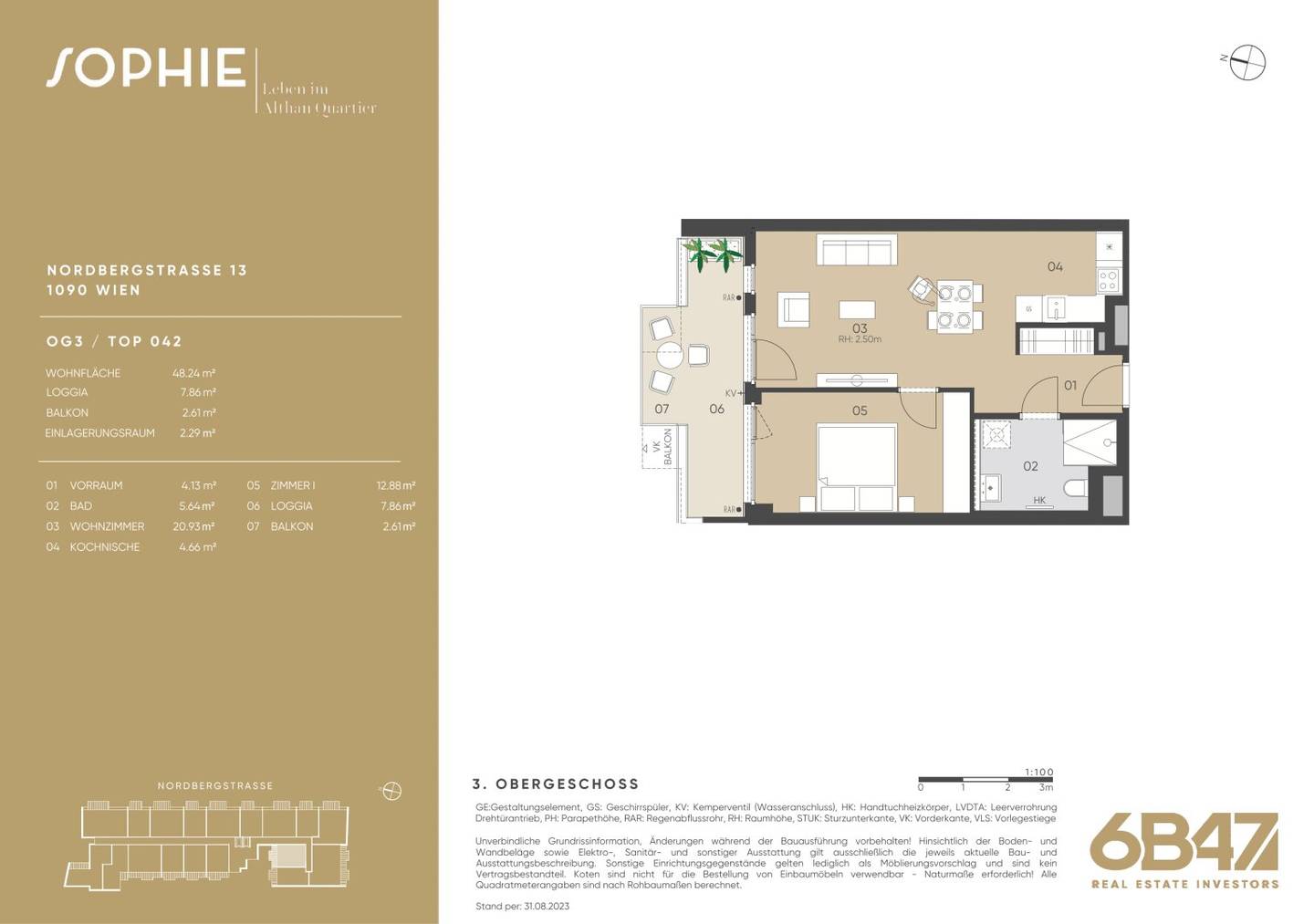 Bright new build apartment with balcony and loggia in Alsergrund